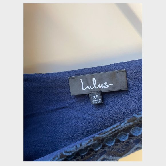 You Complete Me Navy Blue Lace Skater Dress - Picture 7 of 7